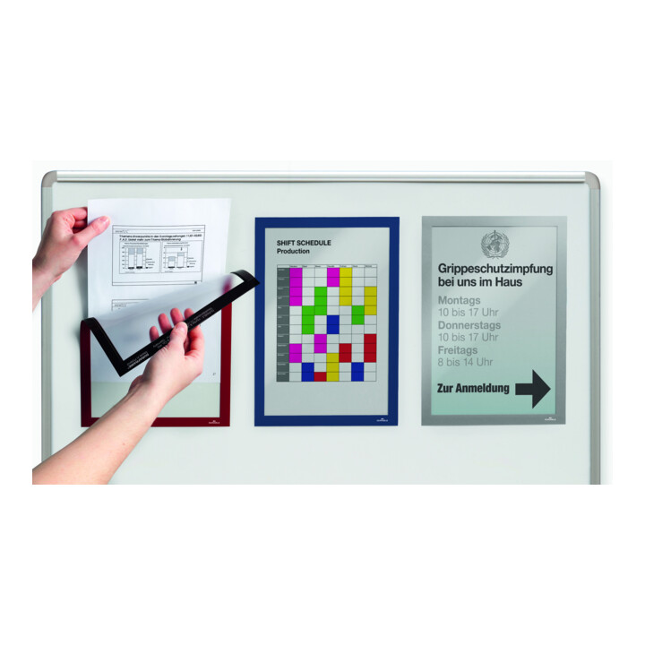 Durable Cadre d'information DURAFRAME® MAGNETIC A4 argent 5 pièces