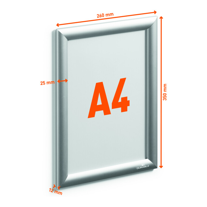 Durable Cadre pliant aluminium OUTDOOR A4 argenté