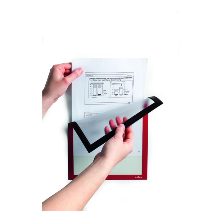 Durable Cadres d'information DURAFRAME® MAGNETIC A4 rouge 5 pièces