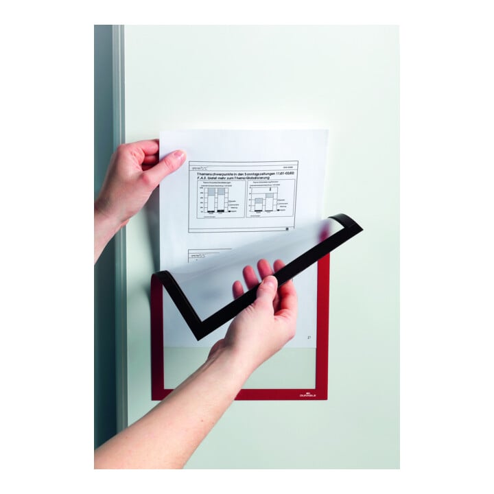 Durable Cadres d'information DURAFRAME® MAGNETIC A4 rouge 5 pièces
