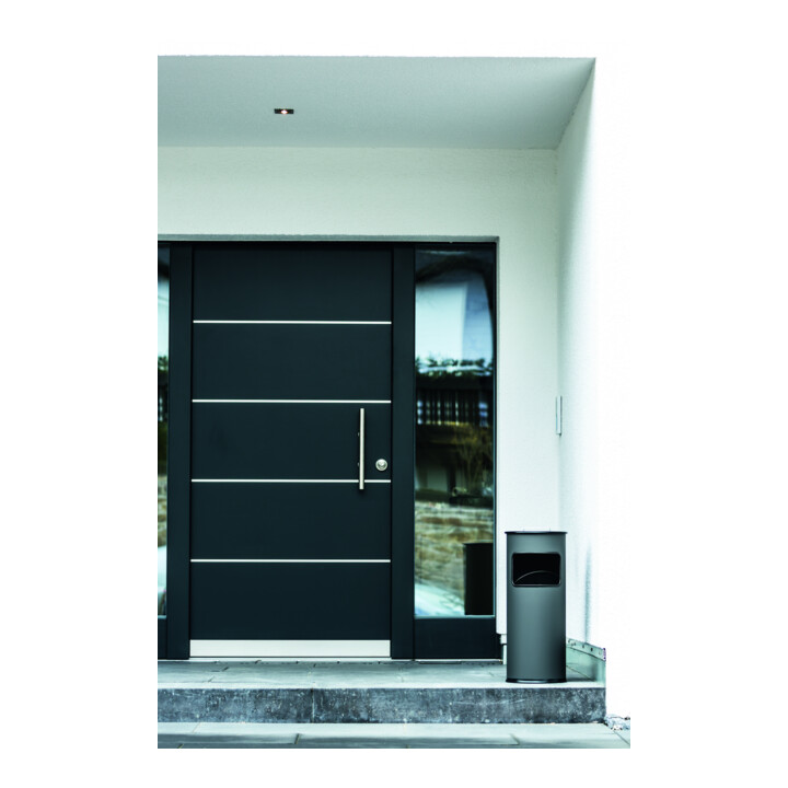 DURABLE Corbeille à papier métal 17 L ronde avec cendrier 333058 anthracite