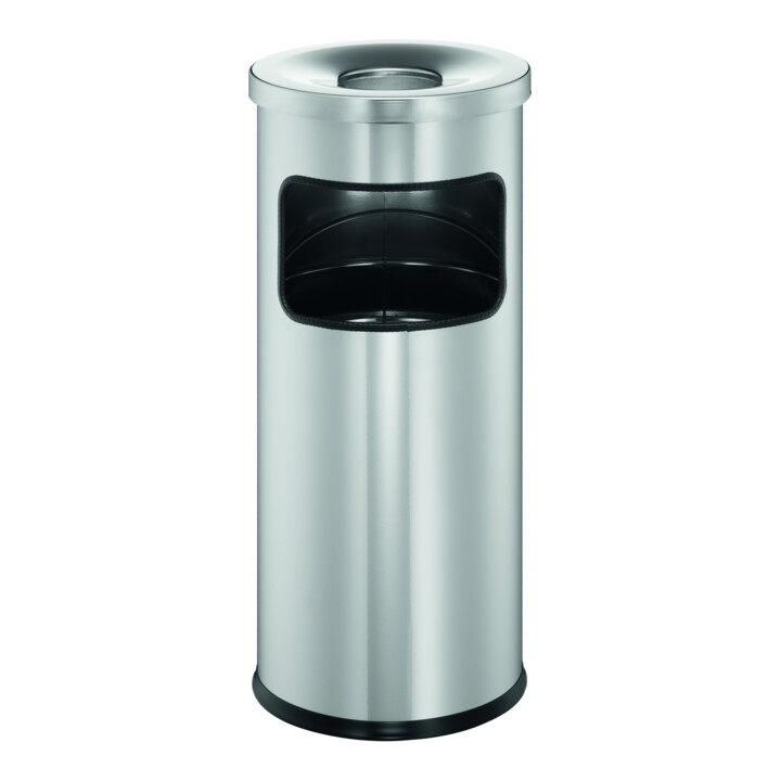 DURABLE Corbeille à papier ronde en métal 17L avec cendrier SAFE noir