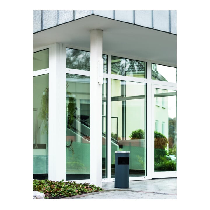 DURABLE Corbeille à papier ronde en métal 17L avec cendrier SAFE noir