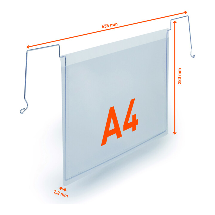 Durable Drahtbügeltasche A4 quer PP 50 Stk Transparent