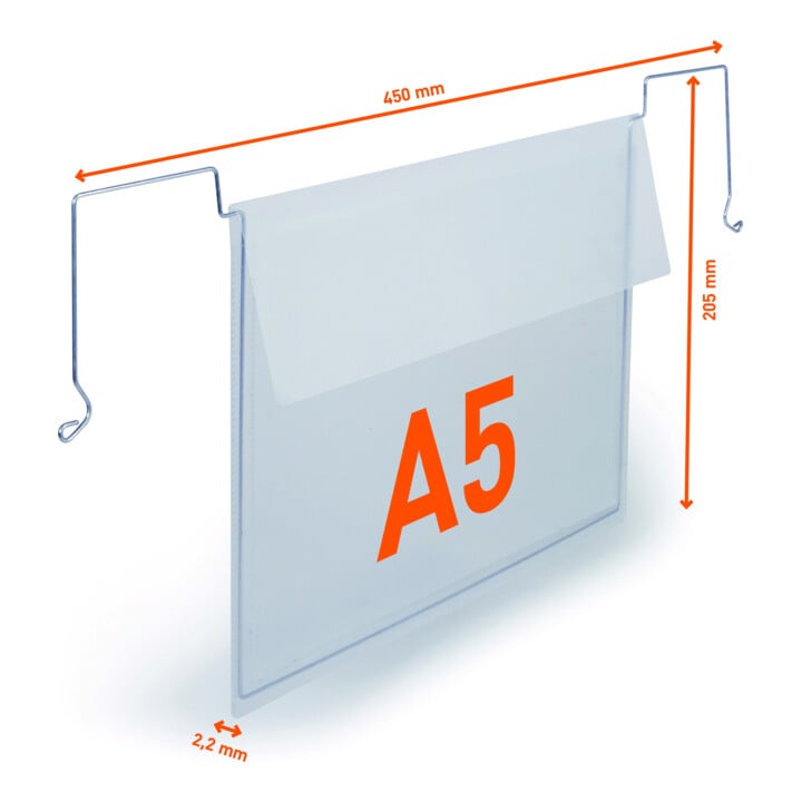 Durable Drahtbügeltasche A5 quer PP 50 Stk transparent