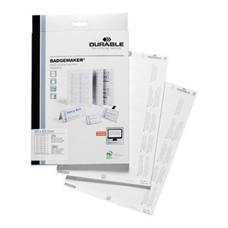 DURABLE Einsteckschild 142302 30x65mm weiß 360 St./Pack.