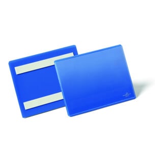 DURABLE Etikettentaschen selbstklebend 1/2 A5 quer dunkelblau