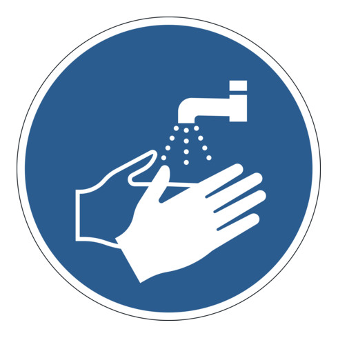 Durable Gebotsaufkleber Hände waschen, ablösbar