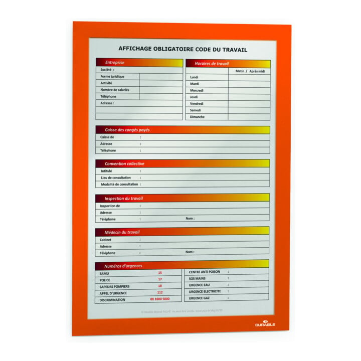 DURABLE Info-Rahmen DURAFRAME® A4 2 St. orange
