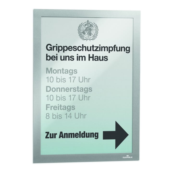 Durable Info-Rahmen DURAFRAME® A4 2 St. silber
