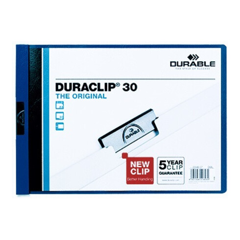 DURABLE Klemmmappe DURACLIP 224607 A4quer 30Bl d.blau