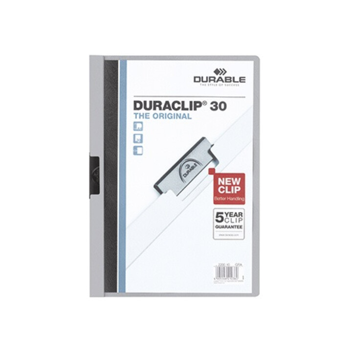 DURABLE Klemmmappe DURACLIP 60 220910 DIN A4 Hartfolie grau