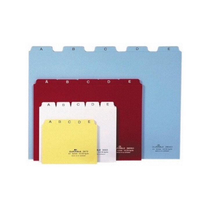 DURABLE Leitkarte 367002 DIN A7 quer A-Z Kunststoff weiß