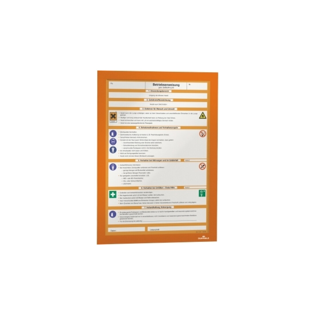 Durable Magnetrahmen DURAFRAME A4 Orange