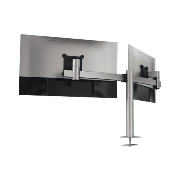 Durable Monitor Halterung für 2 Monitore, Tischdurchführung, silber metallic