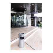 DURABLE Papierkorb 337323 26x62cm mit Ascher metallic silber-4