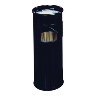 DURABLE Papierkorb Metall 17L rund mit Ascher 333001 schwarz