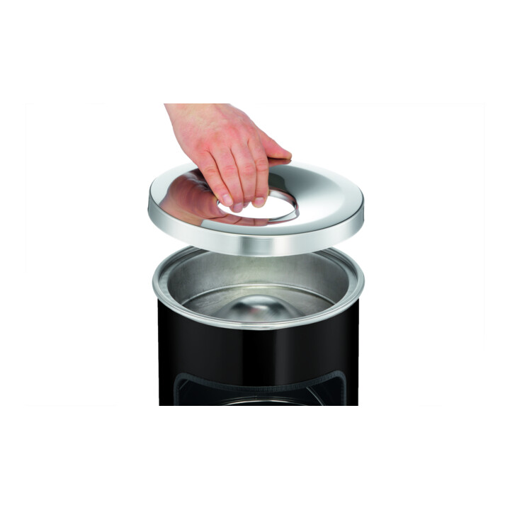 DURABLE Papierkorb Metall 17L rund mit Ascher SAFE schwarz