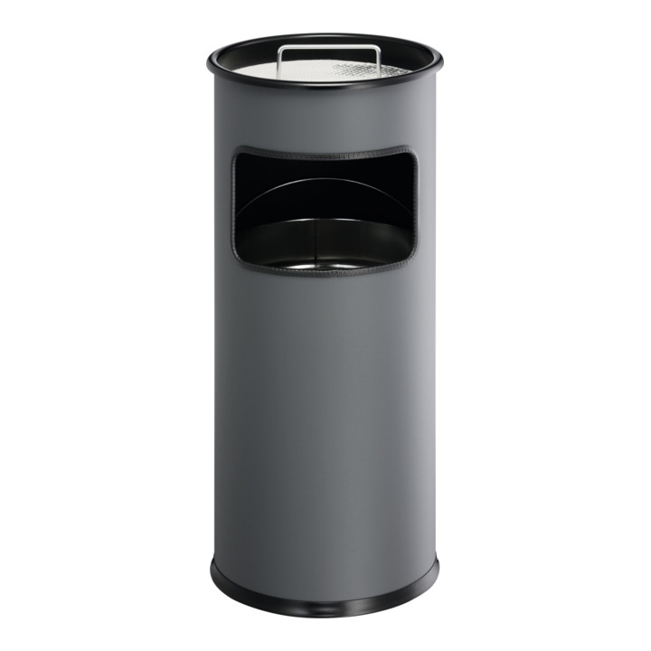 Durable Papierkorb metall mit Ascher Anthrazit 17l