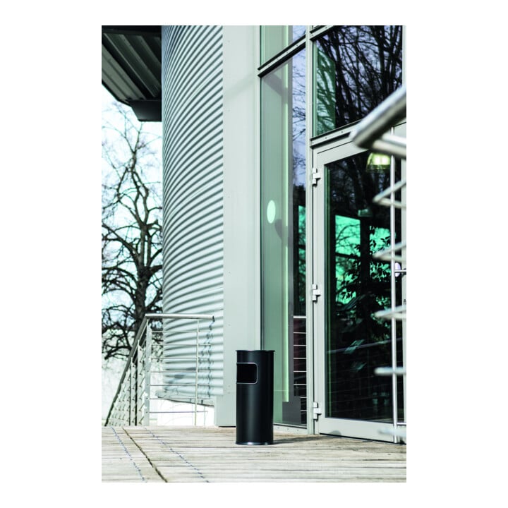 DURABLE Papierkorb Metall 17L rund mit Ascher 333058 anthrazit
