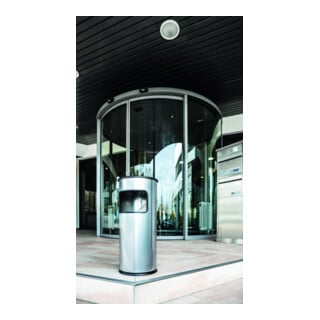 Durable Papierkorb metall mit Ascher Silber 17l