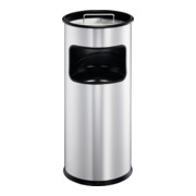 Durable Papierkorb metall mit Ascher Silber 17l-3
