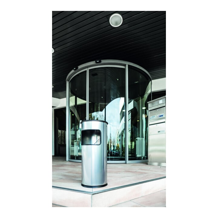 DURABLE Papierkorb Metall 17L rund mit Ascher silber 333023