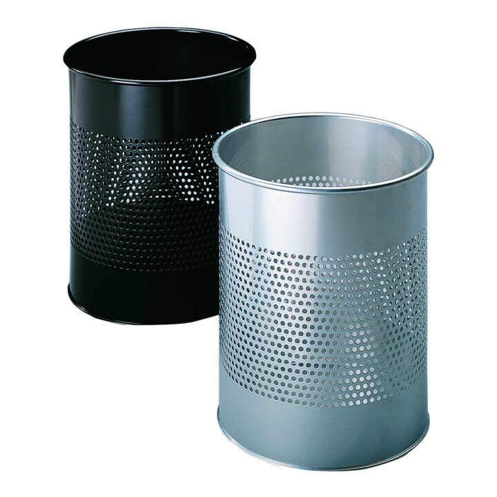 Durable Papierkorb Metall rund 15/P 165 mm, schwarz