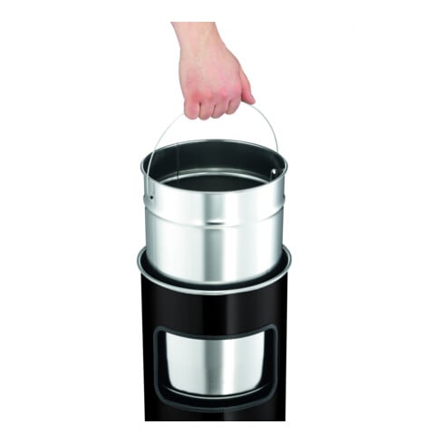 Durable Papierkorb safe mit Ascher Schwarz 17l