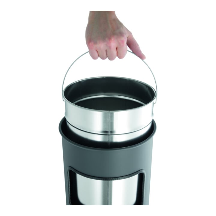 DURABLE Papierkorb Metall 17L rund mit Ascher SAFE schwarz
