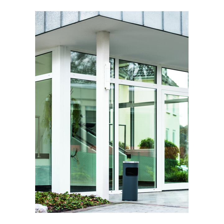 DURABLE Papierkorb Metall 17L rund mit Ascher SAFE schwarz