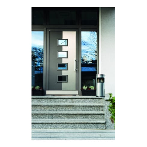 Durable Papierkorb safe mit Ascher Silber 17l