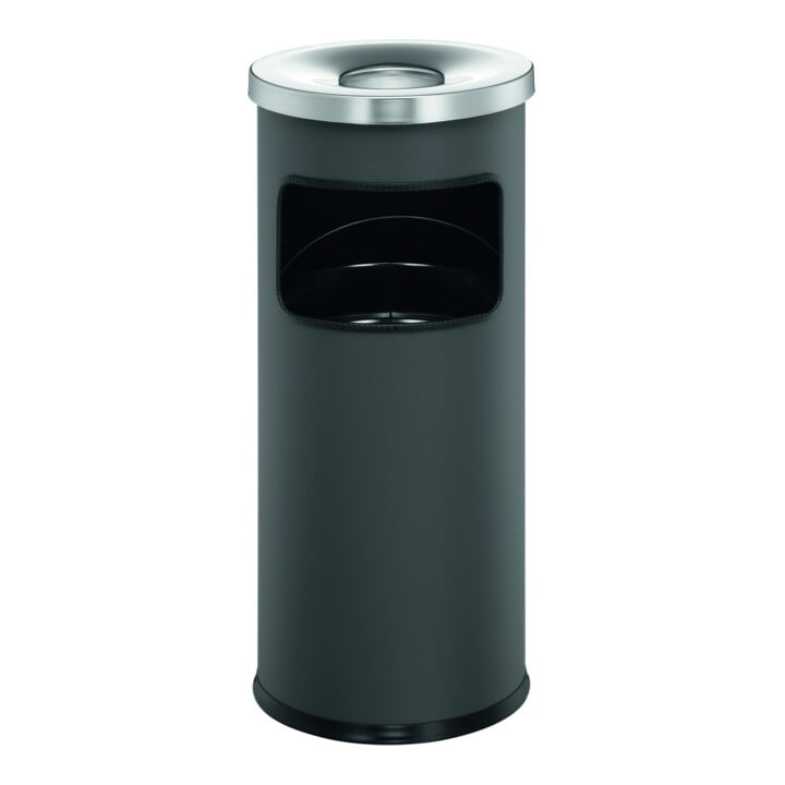 DURABLE Papierkorb 17L rund Metall mit Ascher SAFE silber