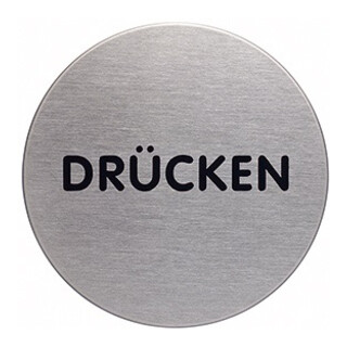 DURABLE Piktogramm PICTO 490061 DRÜCKEN metallic silber