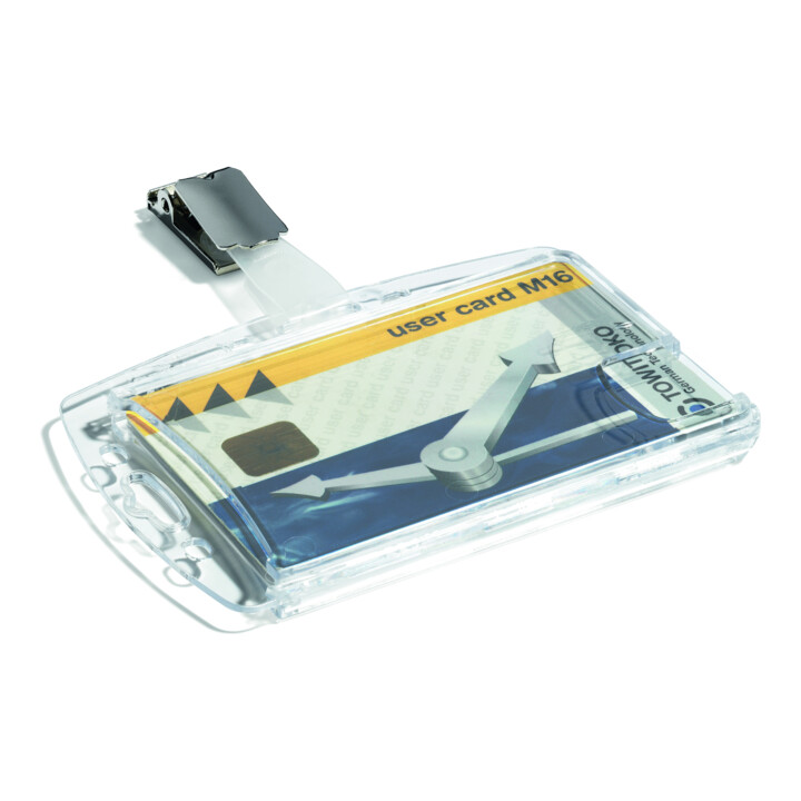 Durable Porte-badge avec clip pour 2 cartes, 25 pièces 801319