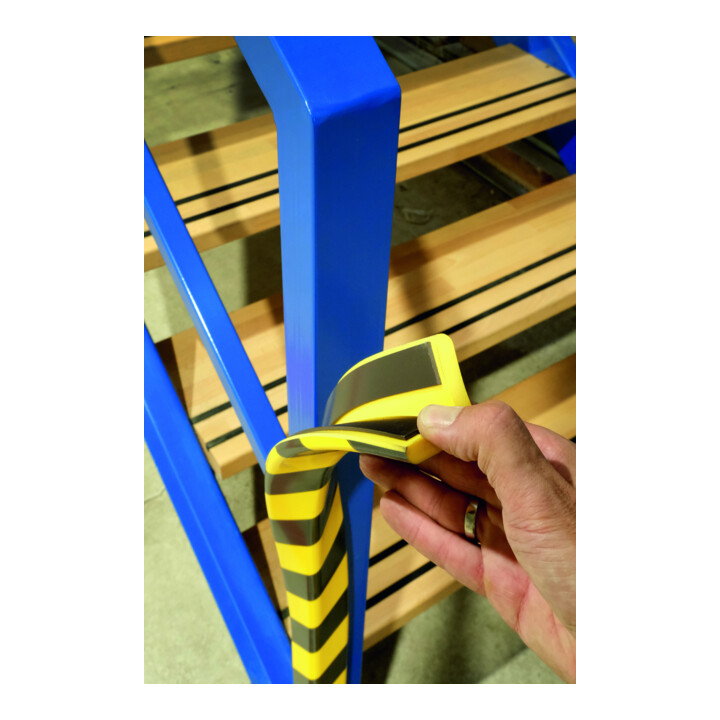 Durable Profil de protection d'angle C35 magnétique Jaune/Noir 5 pièces