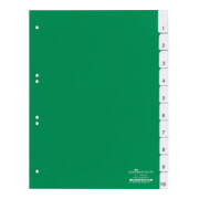 DURABLE Register 622105 DIN A4 10teilig Hartfolie grün