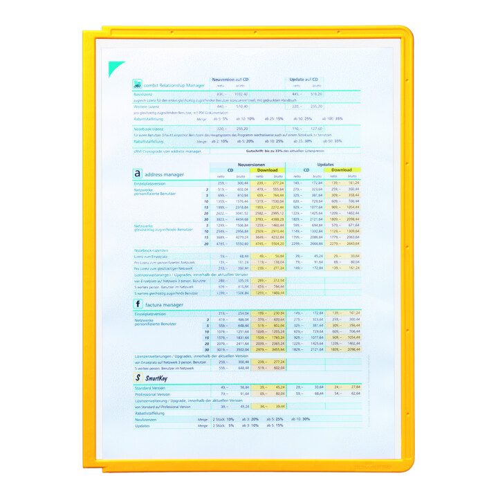 Durable Sichttafel SHERPA A4 Gelb