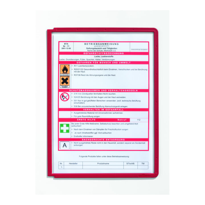 Durable Sichttafel SHERPA A4 Rot