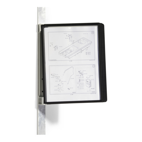 Durable Sichttafelwandhalter VARIO wall 5 Sichttafeln magnet