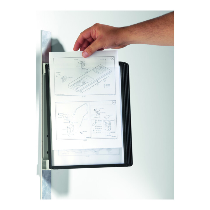 Durable Sichttafelwandhalter VARIO wall 5 Sichttafeln magnet