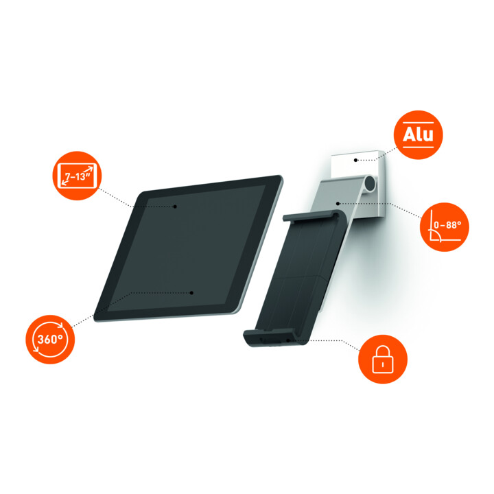 Durable Support de table TABLET HOLDER TABLE XL argenté