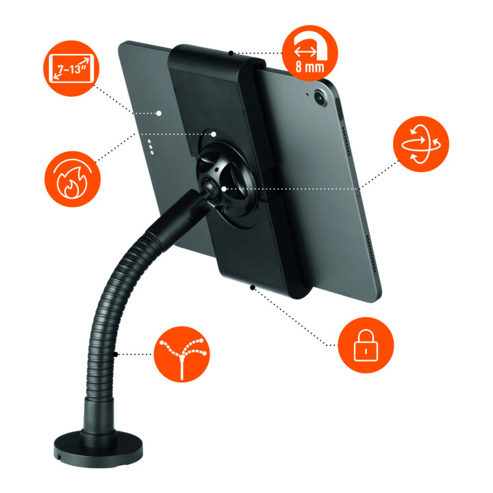 Durable Support tablette TOUGH WALL/TABLE noir 7-13"