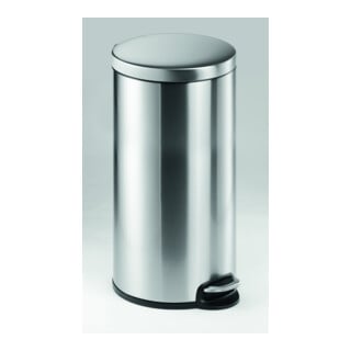 DURABLE Treteimer 30L Edelstahl rund silber