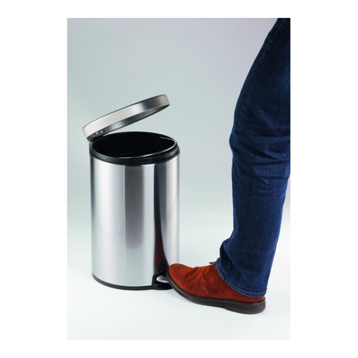DURABLE Treteimer 30L Edelstahl rund silber