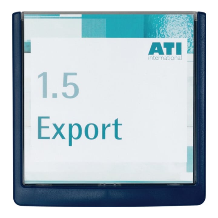 Durable Tür-/Infoschild B149xH148,5mm Sichtfenster Plexiglas Rückenteil ABS blau