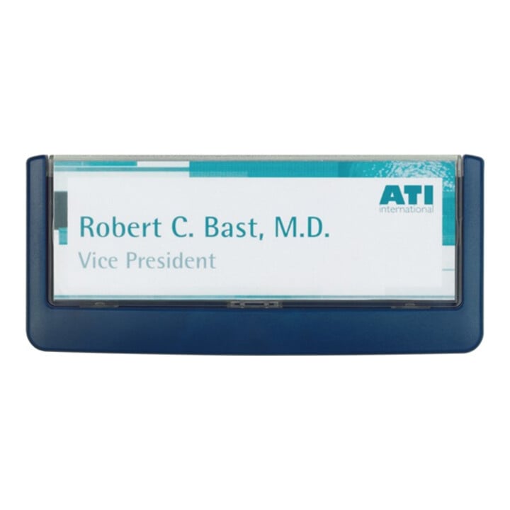 Durable Tür-/Infoschild B149xH52,5mm Sichtfenster Plexiglas Rückenteil ABS blau