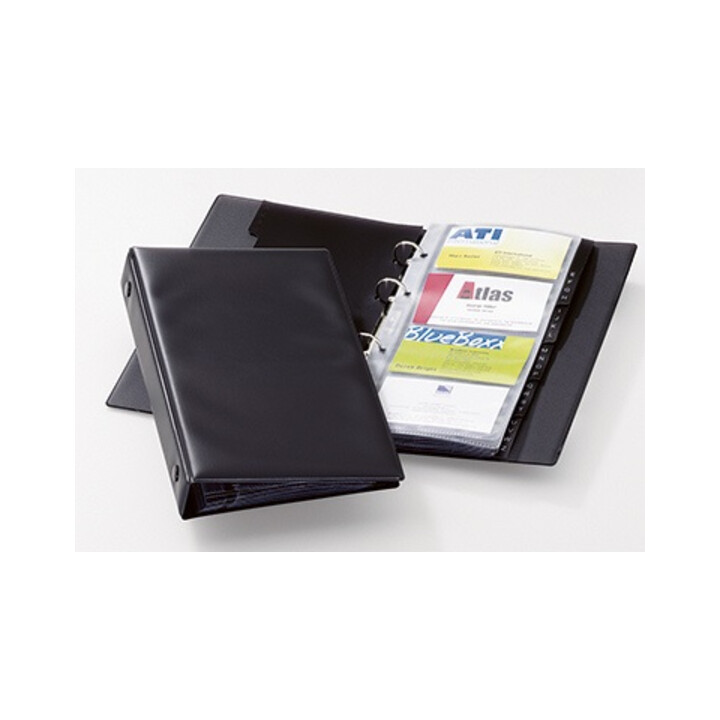 DURABLE Visitenkartenringbuch Economy 244101 mit 12 Hüllen sw