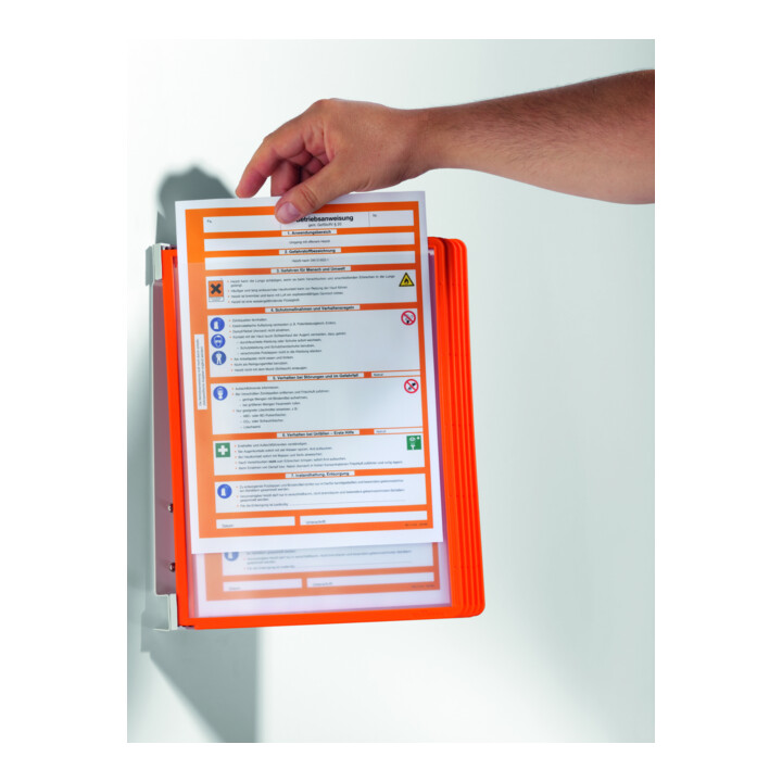 Durable Wandhalter VARIO wall 5 Sichttafeln Orange