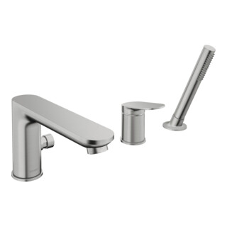 Duravit 3-Loch-Wannenarmatur Wave Edelstahl gebürstet
